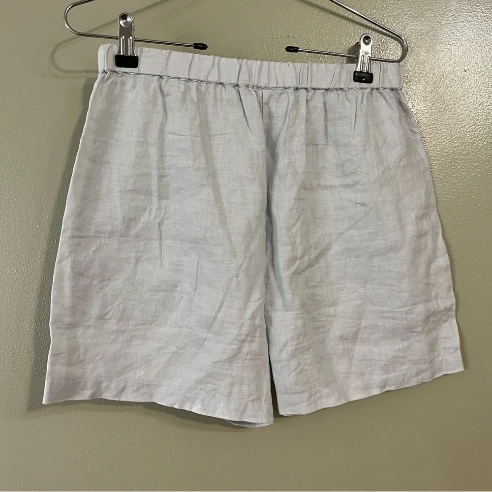 Wilfred Free Women's Light Gray Linen Shorts Pull On Beach Vacation  S